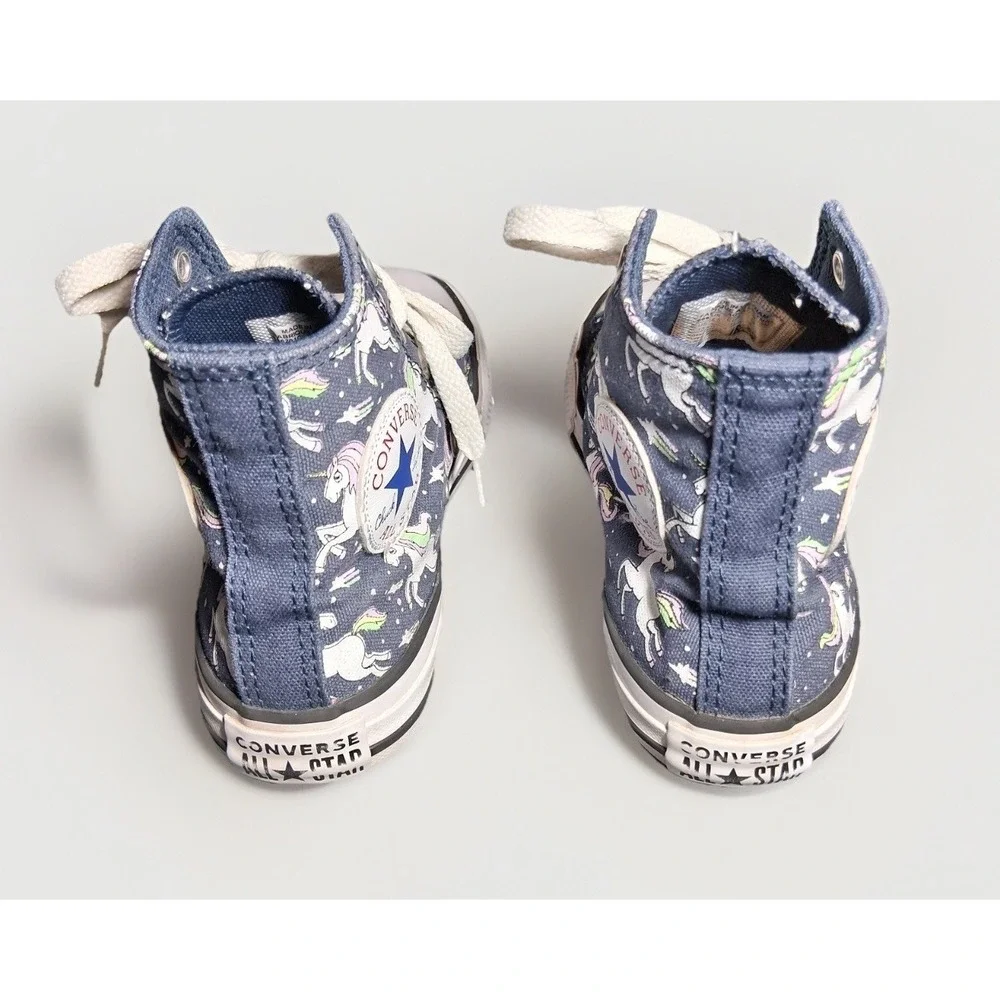 Converse Chuck Taylor All Star Junior 13 Navy Unicorn Print High Top